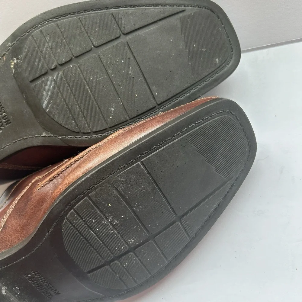 Johnston & Murphy Mens Brown‎ Leather Dress Shoes 20-3120 Lace Oxford Square 13